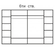 Шестистворчатый шкаф для одежды  Rimini Solo РМШ2/6 (s) (черный)